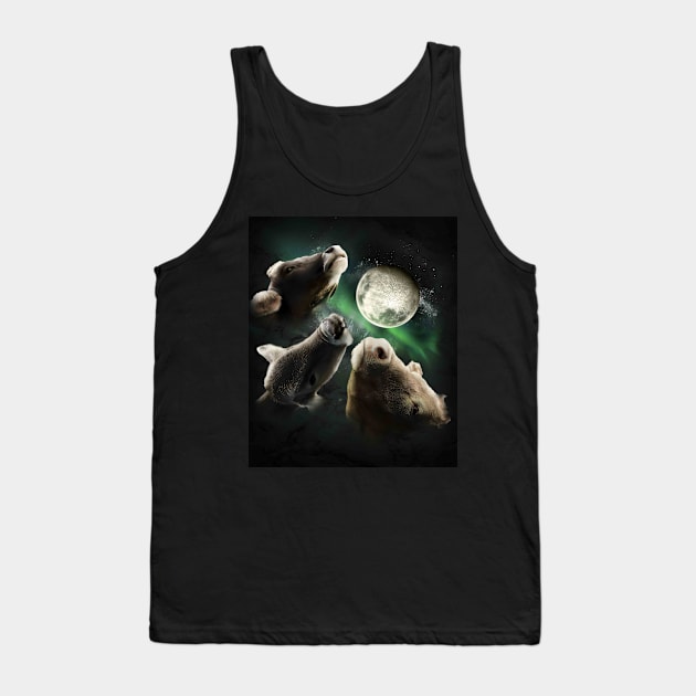 3 Cow Moon, Wolf Cows, Wolves Howling Tank Top by Random Galaxy